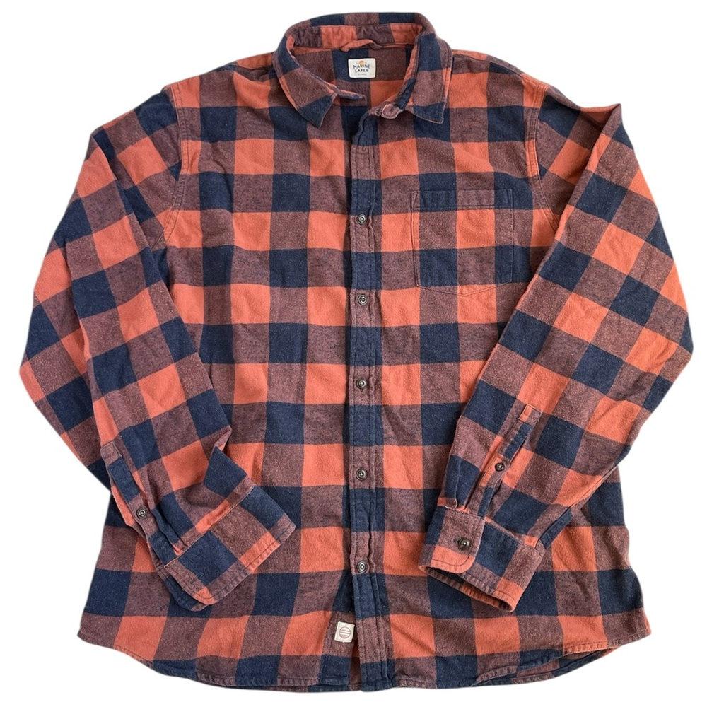 Men's Marine Layer Plaid Button-Down Shirt XL